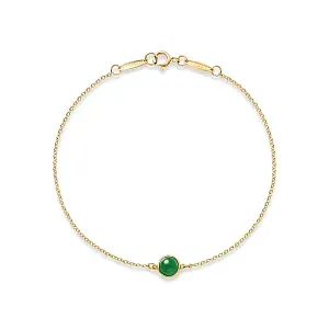 Tiffany & Co. Браслет Color by the Yard bracelet in yellow gold and green nephrite jade - фото 1