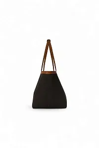 The Row Сумка Park Tote Three Canvas Black из хлопка и кожи Brown / Beige / Leather - фото 2