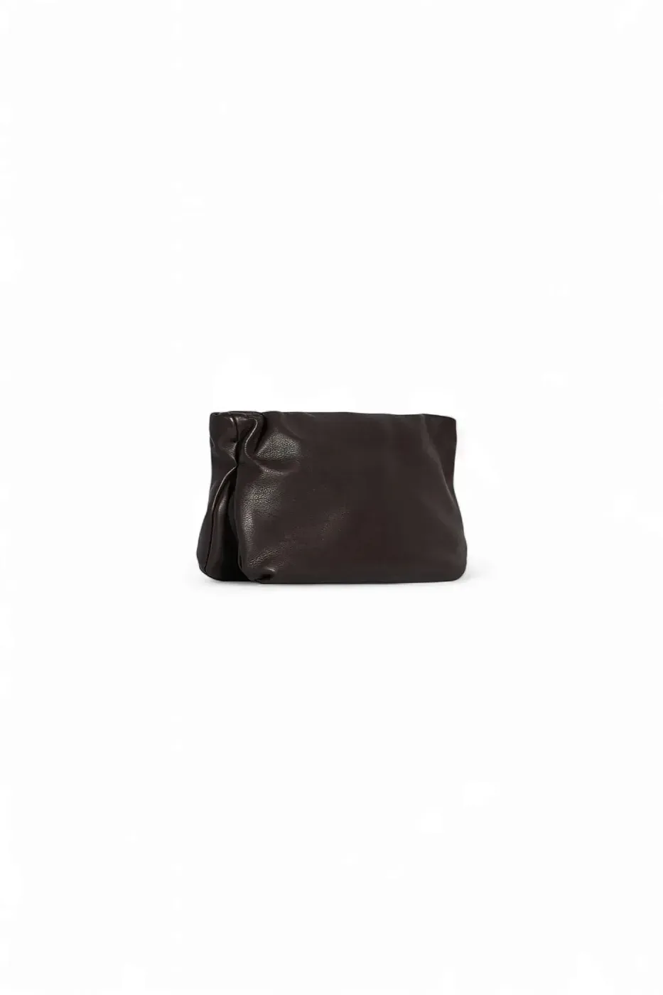The Row Клатч Bourse Clutch Dark Brown из кожи Dark Brown - фото 4