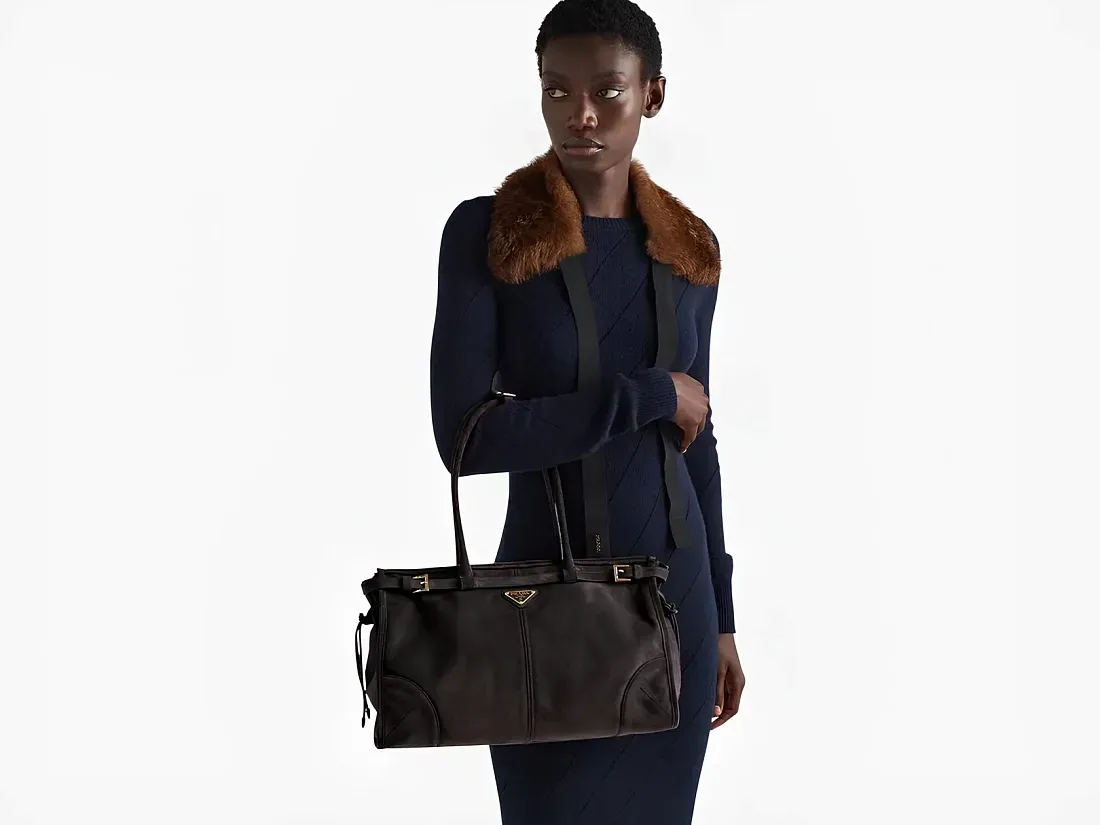 Prada Сумка большая Bonnie Anthracite Gray - фото 2