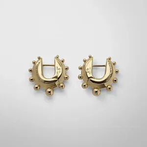 Phoebe Philo Маленькие серьги-кольца с бусинками Gold - фото 3