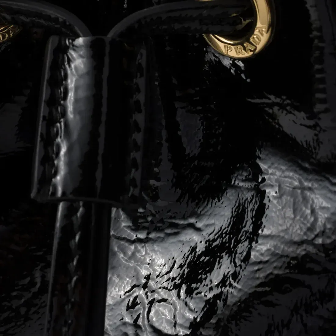 Prada Сумка Duet из лакированной кожи naplak Black - фото 8