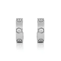 Cartier Серьги Love hoop earrings, classic model, 2 diamonds White Gold - фото 1
