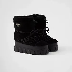 Prada Ботильоны apres-ski из овчины Black - фото 1