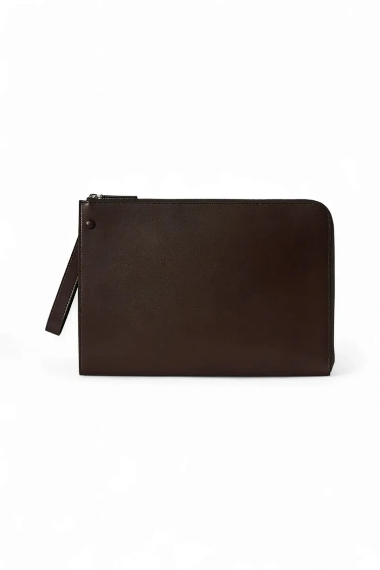 Сумка Large Portfolio Wristlet Black из кожи The Row Amaranto - фото 1