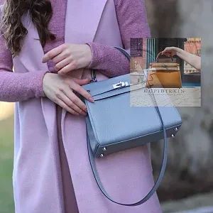 Hermès Kelly 25 Gris Mouette Togo Palladium Hardware - фото 5
