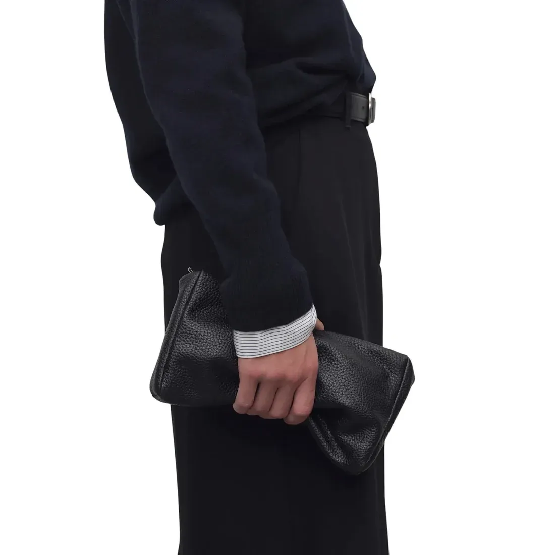 The Row Клатч Compact Square Clutch Black из кожи - фото 2