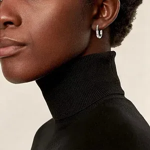 Tiffany & Co. Серьги Lock Small Earrings in White Gold with Diamonds - фото 2