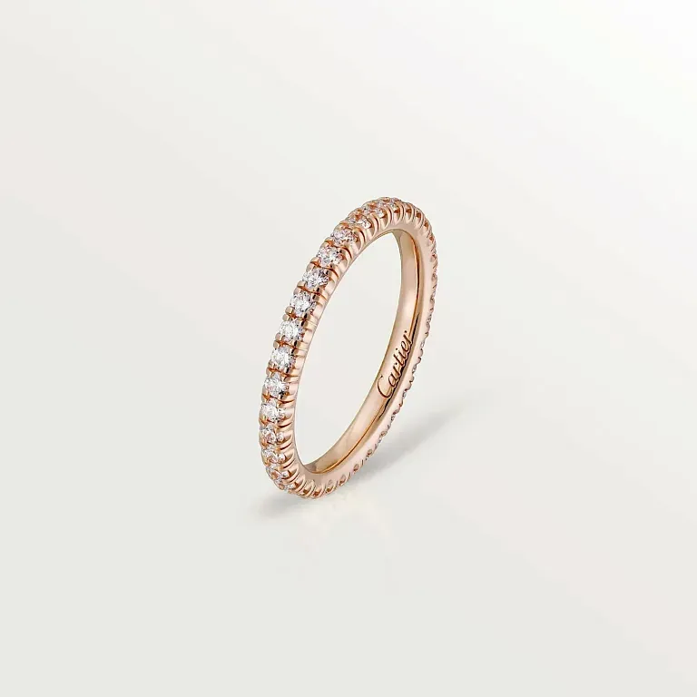 Обручальное кольцо с бриллиантовым паве Etincelle de Cartier Men 2 мм Rose Gold - фото 1