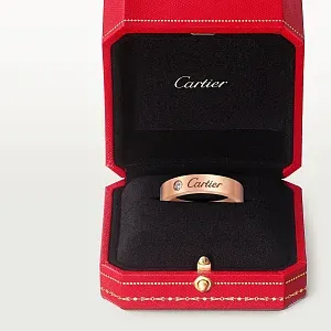 Cartier Обручальное кольцо с 1 бриллиантом C de Men 4 мм Rose Gold - фото 4