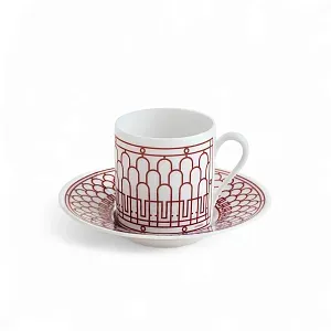 Hermès Кофейная чашка с блюдцем H Deco rouge - фото 1