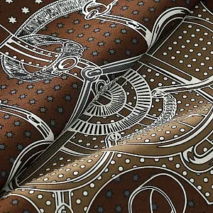 Hermès Шелковая бандана Eperon d'Or 55 Etoupe / Chocolat / Blanc - фото 2
