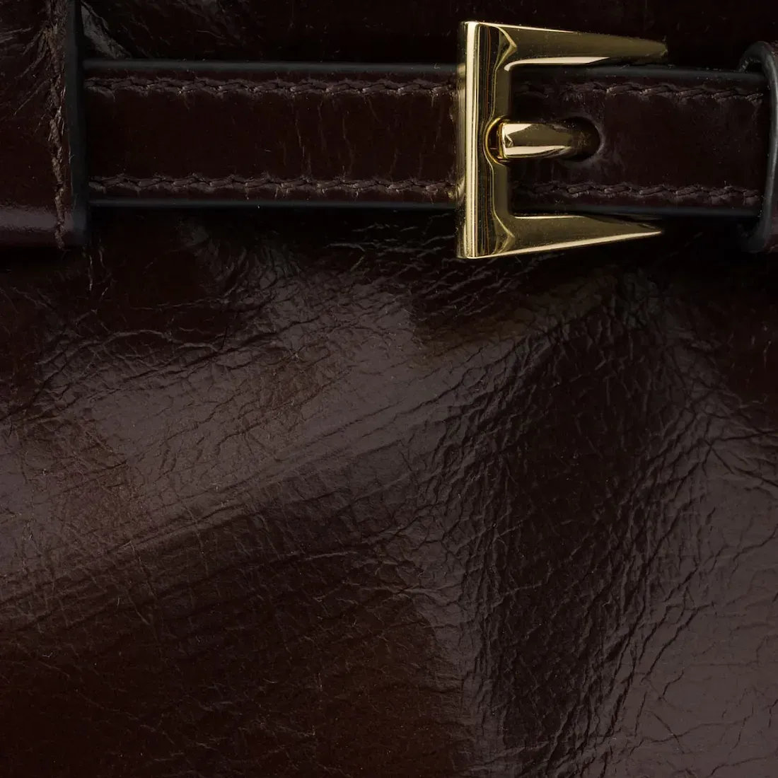 Prada Средняя кожаная сумка Dark Brown - фото 7