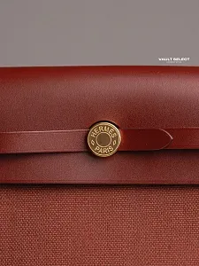 Hermès Сумка Herbag Zip 20 Rouge H Toile Militaire Vache Hunter Gold Hardware - фото 3