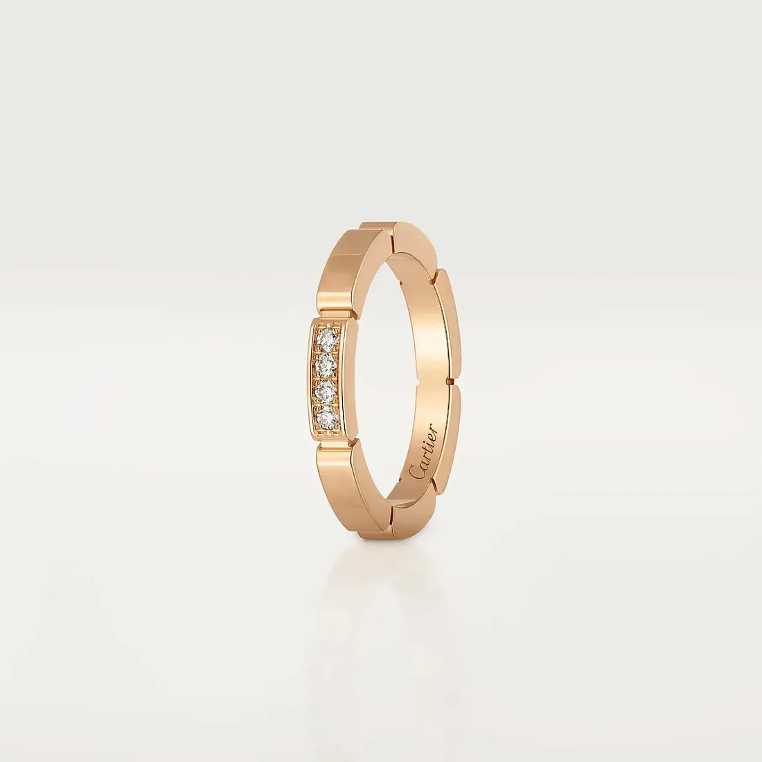 Cartier Обручальное кольцо c 4 бриллиантами Maillon Panthere Men Rose Gold - фото 4