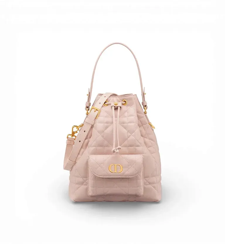 Сумка Bucket Caro Small Dior Powder Pink - фото 1