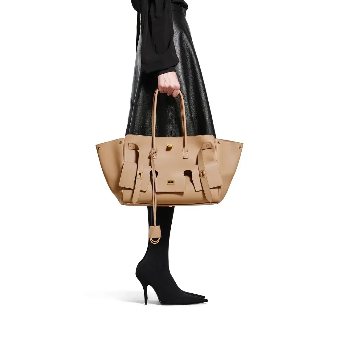 Balenciaga Сумка Bel Air среднего формата Latte - фото 8
