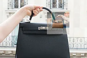 Hermès Kelly 32 Black Epsom Palladium Hardware - фото 2