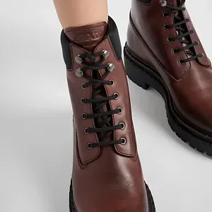 Prada Ботинки из кожи и Re-Nylon Ebony - фото 2