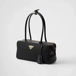 Prada Маленькая сумка-саквояж из материала Re-Nylon и кожи с замком - фото 3