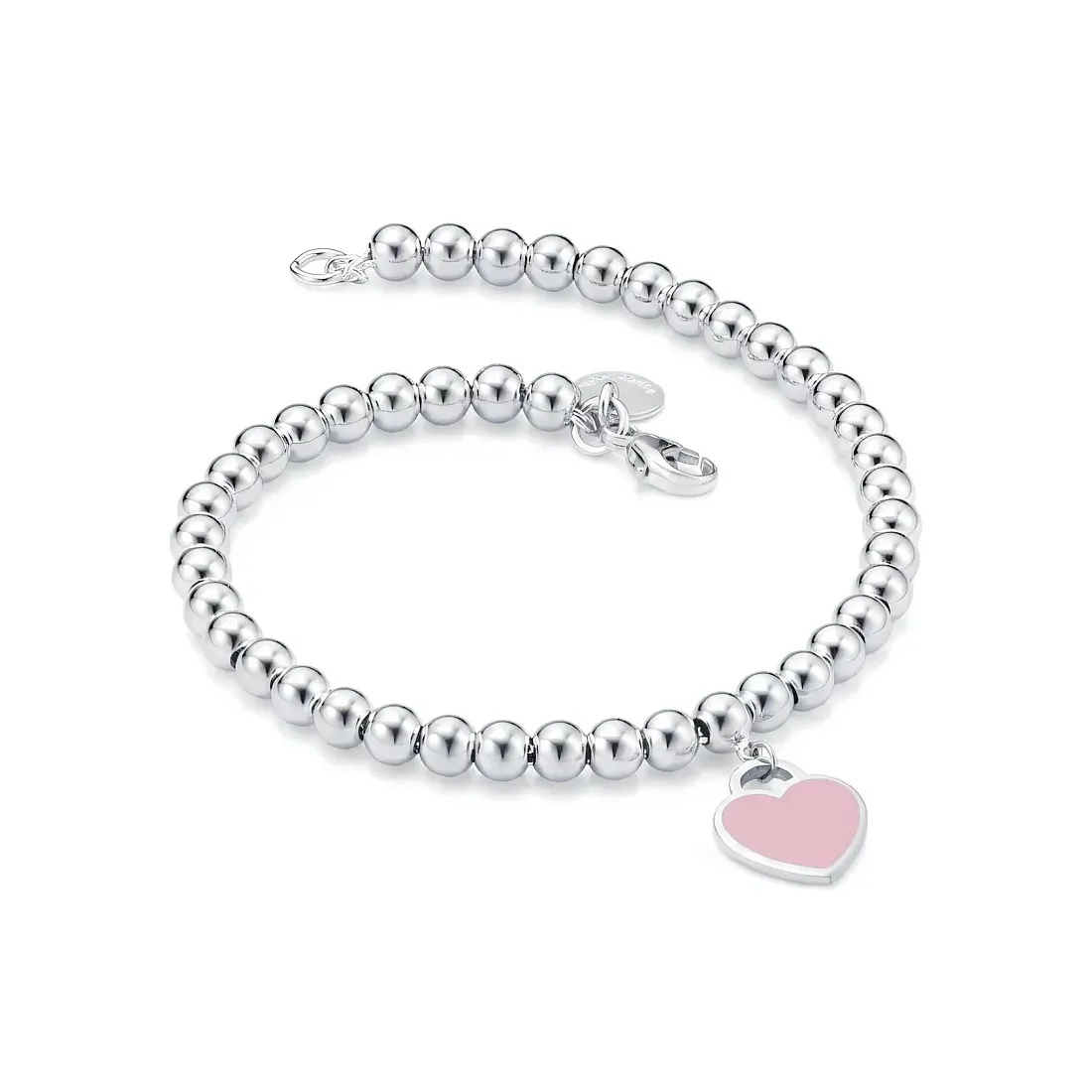 Tiffany & Co. Браслет Blue Heart Plaque Bead Bracelet Pink - фото 3