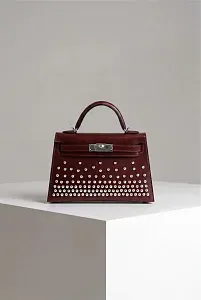 Hermès Сумка Kelly Sellier Mini 20 Cloute Rouge H Box Palladium Hardware - фото 1