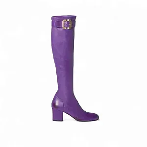 Miu Miu Сапоги из кожи наппа с пряжкой Violet - фото 2