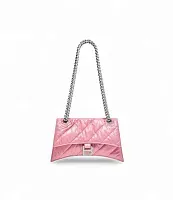 Balenciaga Сумка Crush Chain Quilted in Optic White маленького формата Pink - фото 1