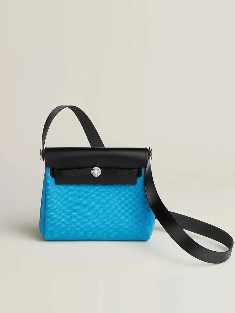 Сумка Hermes Herbag Zip 20 Bleu Riviera Noir Militaire Hunter Palladium Hardware - фото 1