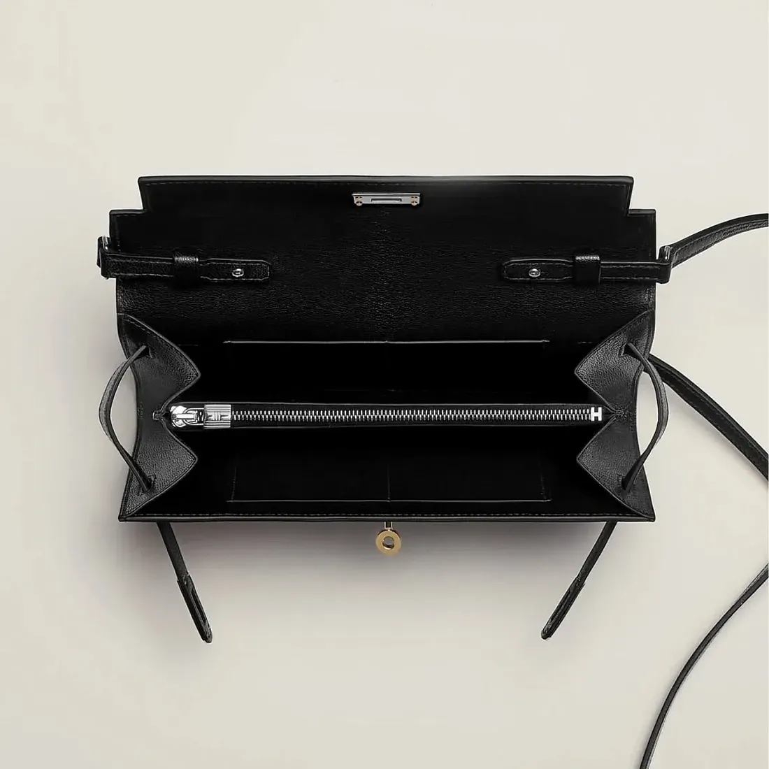 Hermès Кошелек Electrum Kelly To Go Noir Chamkila Palladium Hardware - фото 3