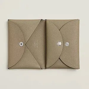 Hermès Кардхолдер Calvi Duo Beige Marfa - фото 2