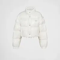 Prada Укороченный пуховик-трансформер из Re-Nylon White - фото 1