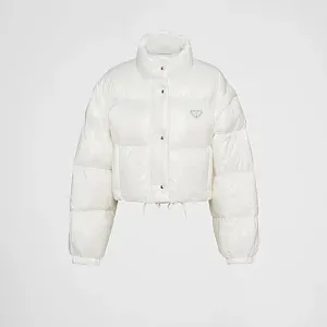 Prada Укороченный пуховик-трансформер из Re-Nylon White - фото 1