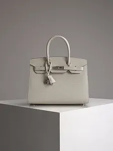 Hermès Сумка Birkin Sellier 30 Craie Epsom Palladium Hardware - фото 1