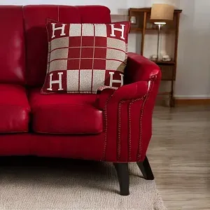 Hermès Подушка Avalon 52 см Ecru Rouge H - фото 2