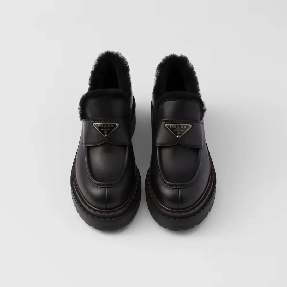 Prada Мокасины Double Chocolate из кожи и овчины - фото 4