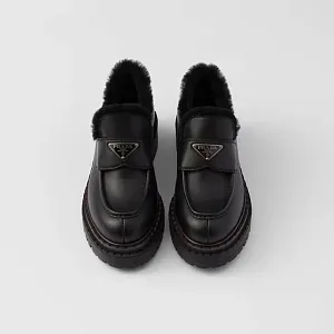 Prada Мокасины Double Chocolate из кожи и овчины - фото 4