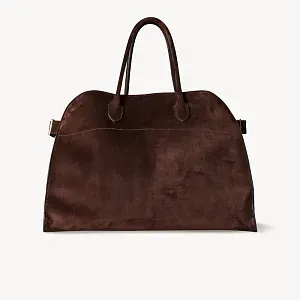 The Row Сумка Soft Margaux 17 из замши Mocha - фото 3