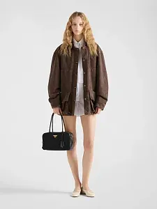 Prada Средняя сумка с верхними ручками из материала Re-Nylon и кожи с замком - фото 2