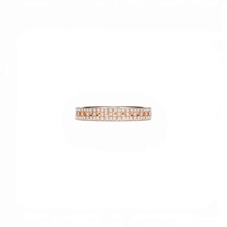 Обручальное кольцо Tiffany T True Narrow Ring in Rose Gold with Pave Diamonds Men - фото 1