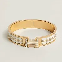 Hermès Браслет Clic H Quadrige au Fil White - фото 1