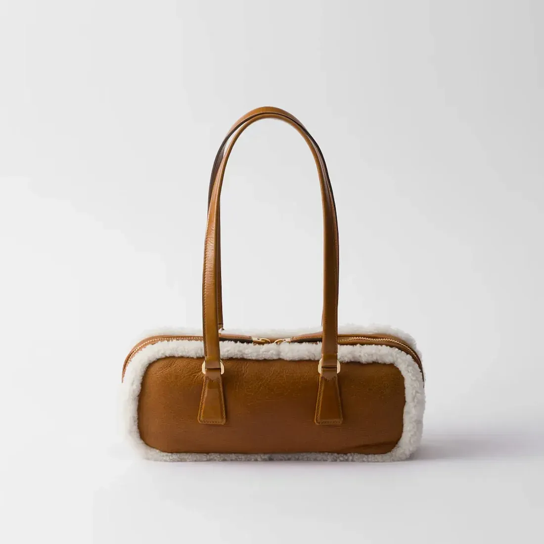Prada Средняя сумка с двумя ручками из овчины - фото 6