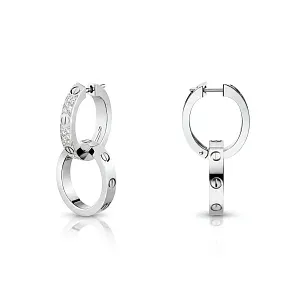 Cartier Серьги Love earrings, multiwear, half-paved White Gold - фото 4