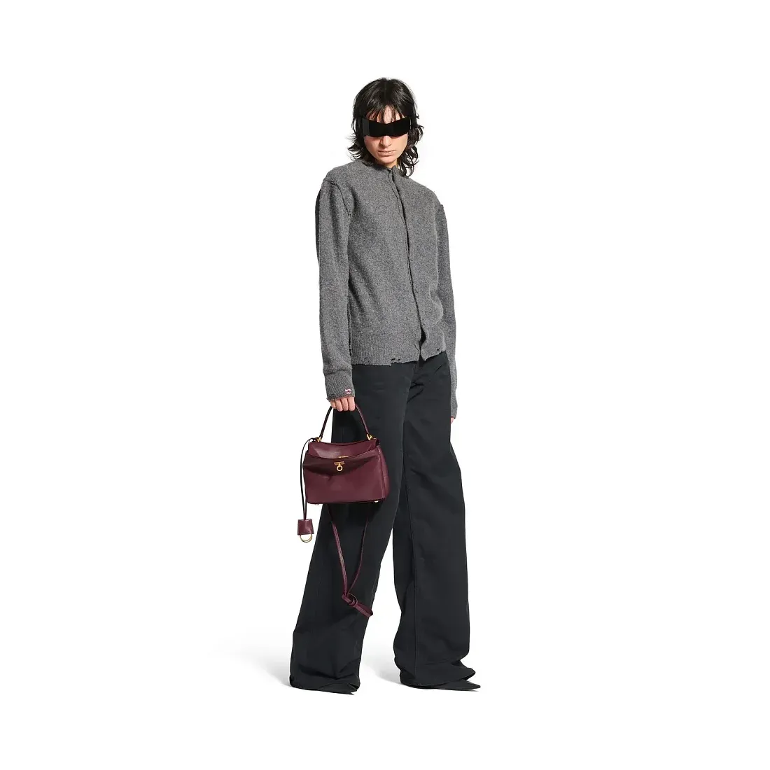 Balenciaga Сумка Rodeo мини формата Dark Burgundy - фото 2