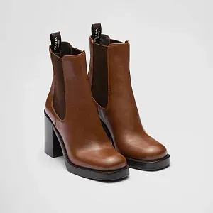 Prada Ботинки из кожи Cognac - фото 1