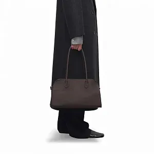 The Row Сумка Margaux Shoulder 12 Deep Brown из кожи - фото 2