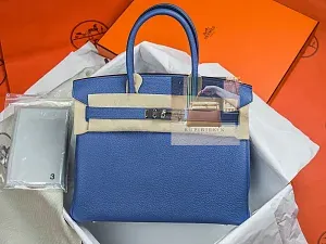 Hermès Birkin 30 Bleu Brighton Togo Palladium Hardware - фото 2