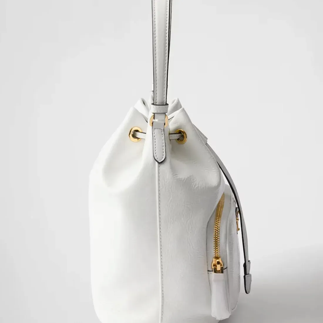 Prada Сумка Duet из лакированной кожи naplak White - фото 4