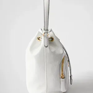 Prada Сумка Duet из лакированной кожи naplak White - фото 4