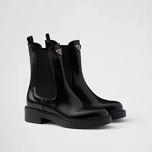 Prada Ботинки челси из полированной телячьей кожи - фото 1
